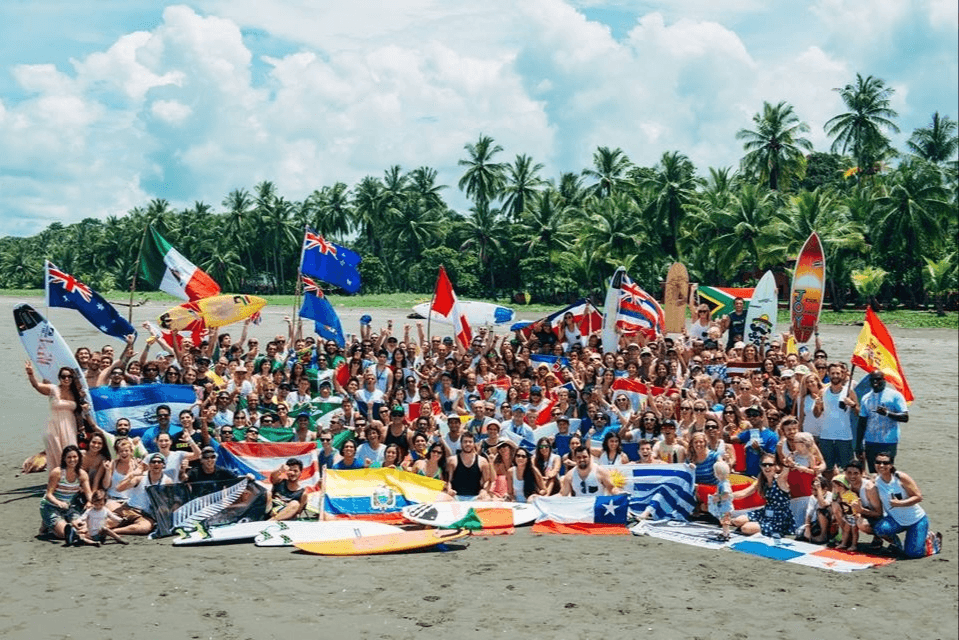 Group gathered on the beach