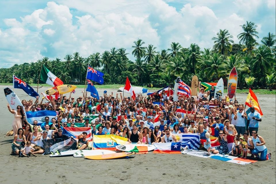 Group gathered on the beach